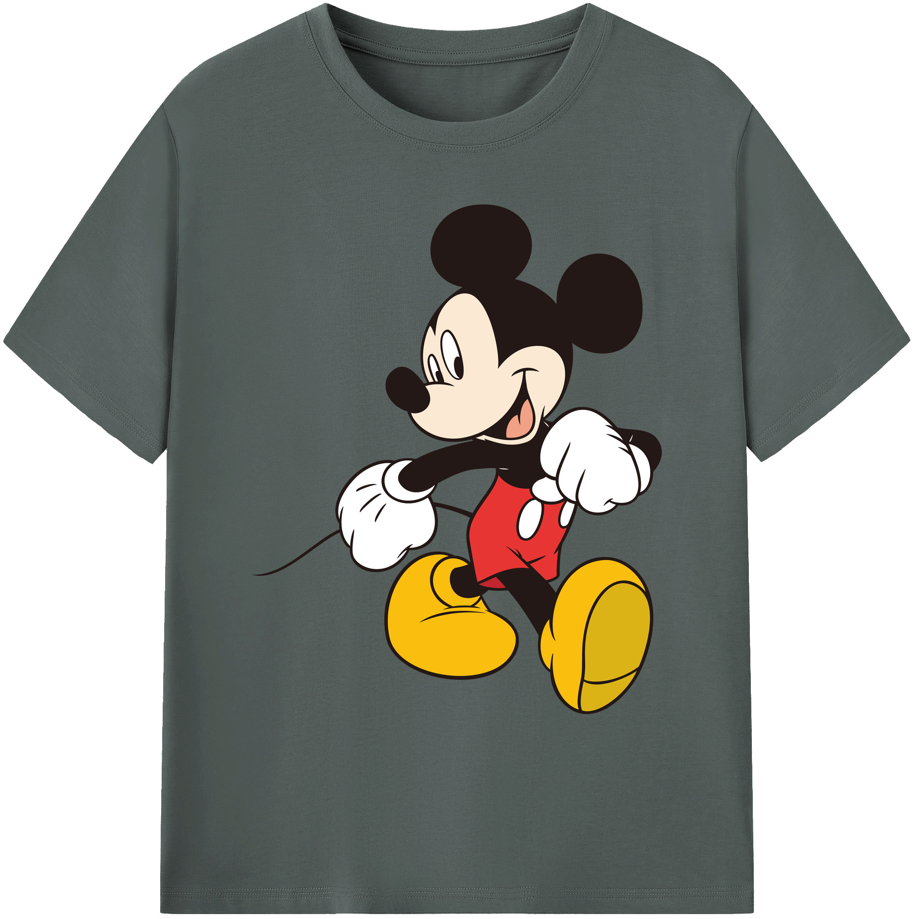 ミッキーマウス Mickey Mouse 綿100％ メンズ半袖Tシャツ｜肌触りやわらか＆通気性